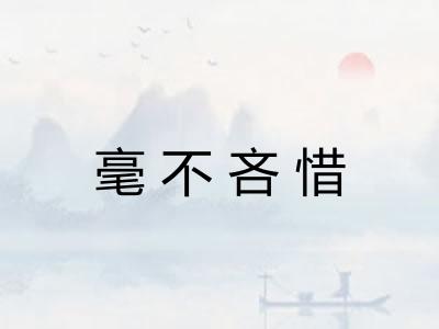 毫不吝惜