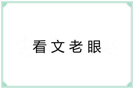 看文老眼